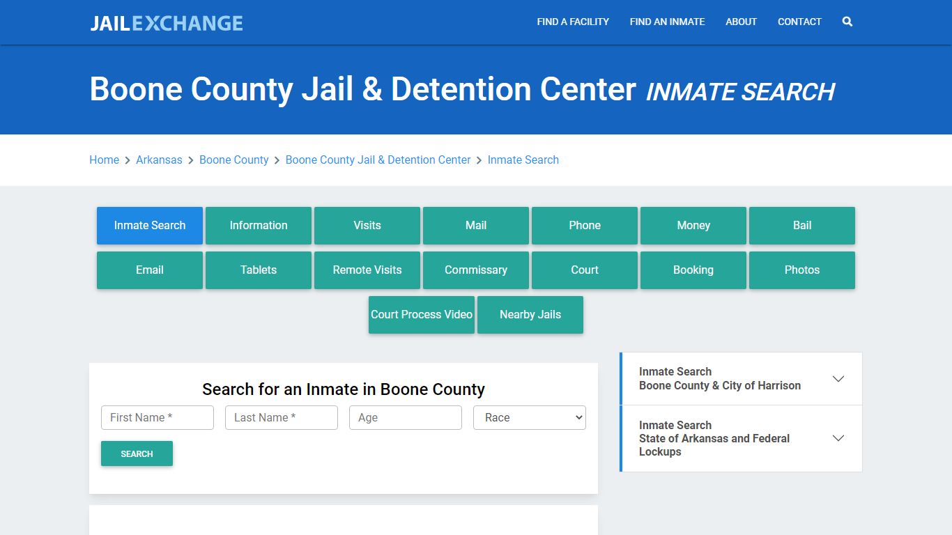 Boone County Jail & Detention Center Inmate Search - Jail Exchange